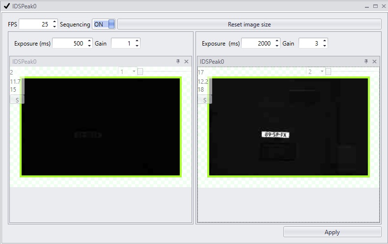 IDS axon settings- and viewpanel 2 sequences